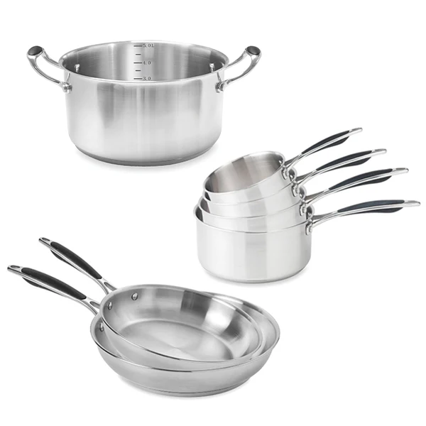 Batterie de cuisine 7 piĂšces tout inox ExcellâInox Mathon