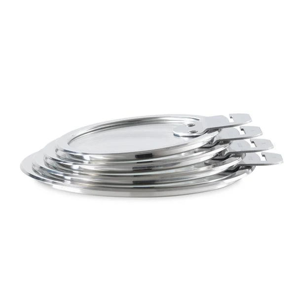 Set 4 couvercles plats en verre Strate 14, 16, 18 et 20 cm Cristel
