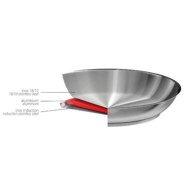 Poêle haute tout inox Strate sans manche 24 cm Cristel - Image 2