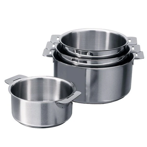 Set 4 casseroles inox Mutine sans manche 14, 16, 18 et 20 cm Cristel - Image 3