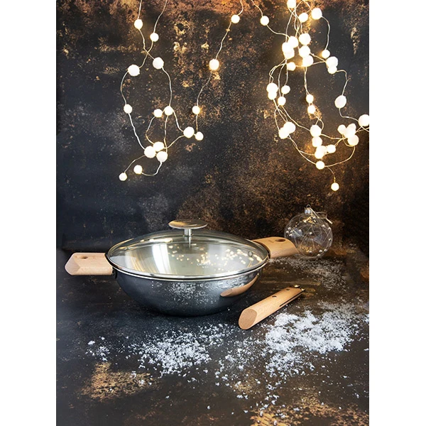 Wok tout inox Casteline sans manche 28 cm Cristel - Image 2