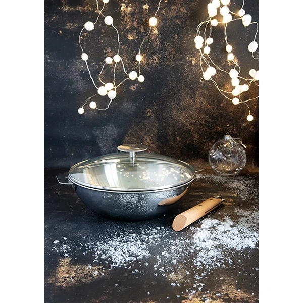 Wok tout inox Casteline sans manche 28 cm Cristel - Image 3