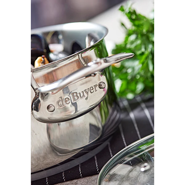 Faitout inox Milady avec couvercle en verre 24 cm 5,4 L De Buyer - Image 4
