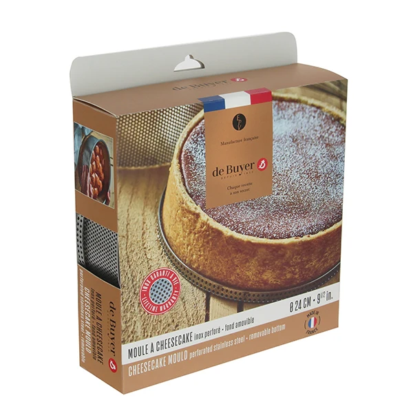 Moule à manqué amovible en inox perforé 24 cm et feuille de cuisson antiadhésive De Buyer - Image 4