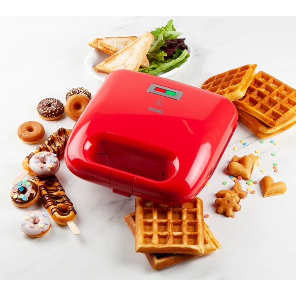 Gaufrier multifonctions 5 plaques 750 W Snack Party rouge Domo - Image 3