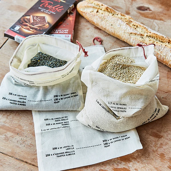 Set de 3 sacs coton gradués Elicuisine - Image 2
