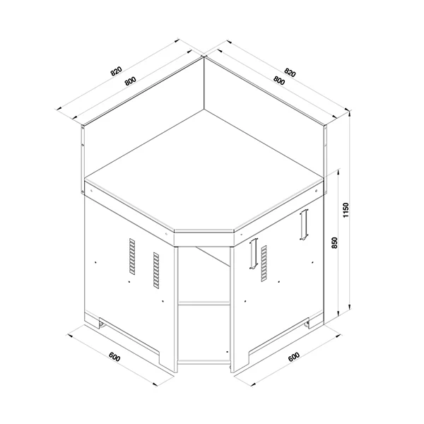 Modulo d'angle 80 cm gris cargo ENO - Image 2