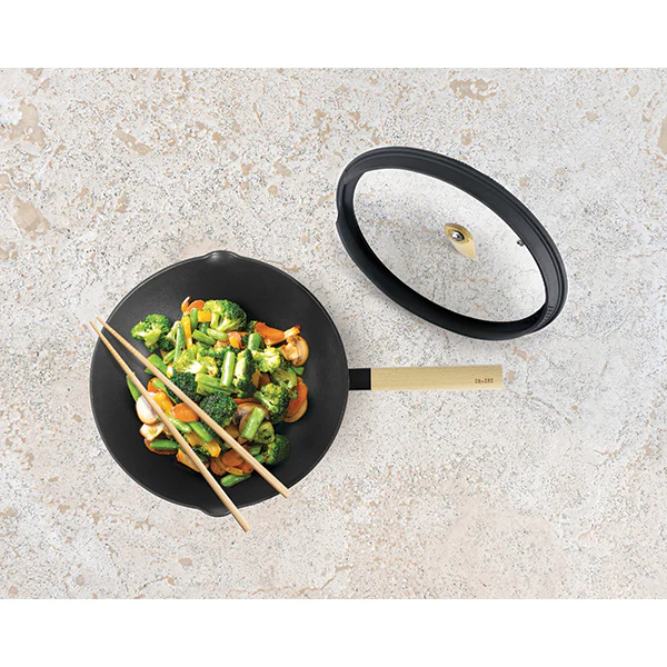 Wok aluminium antiadhésif avec couvercle 30 cm Ibili - Image 3