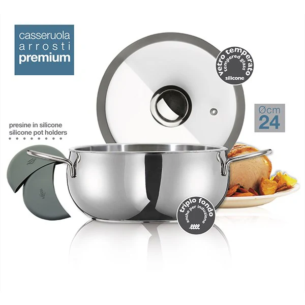 Faitout inox avec couvercle Premium 24 cm 5 L Inoxriv - Image 3