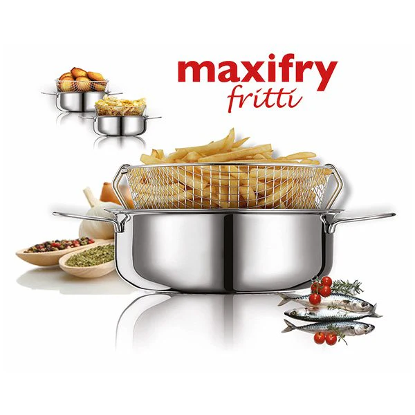 Friteuse traditionnelle en inox avec panier Eatitaly Maxifry 26 cm Inoxriv - Image 2