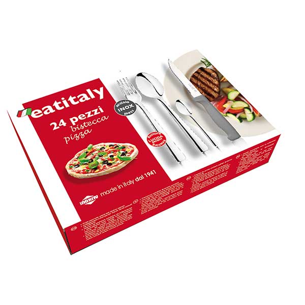 Ménagère Eatitaly inox 24 pièces avec couteau à steak Inoxriv - Image 2