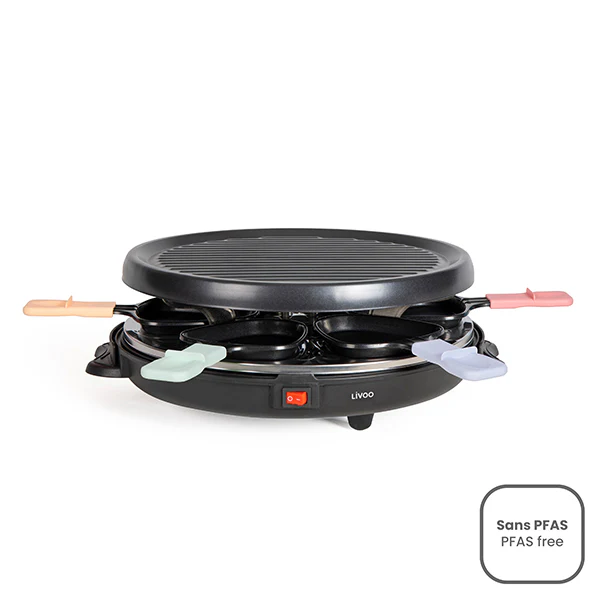 Appareil Ă raclette 6 personnes rond 800 W Livoo