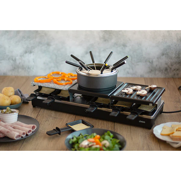 Appareil Ă raclette fondue 12 personnes 1650 W Livoo - Image 4