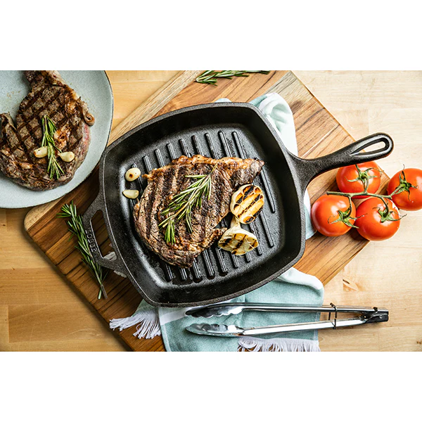 PoĂȘle grill carrĂ©e en fonte naturelle 27 cm Lodge - Image 2