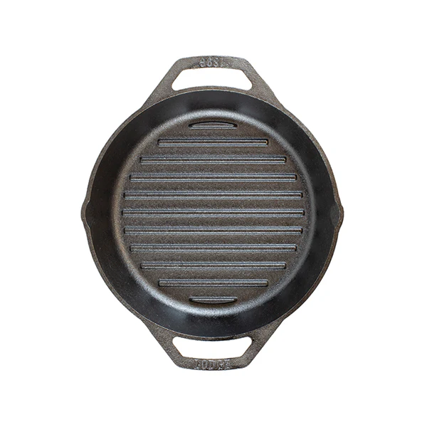 PoĂȘle grill ronde en fonte naturelle 26 cm Lodge - Image 3
