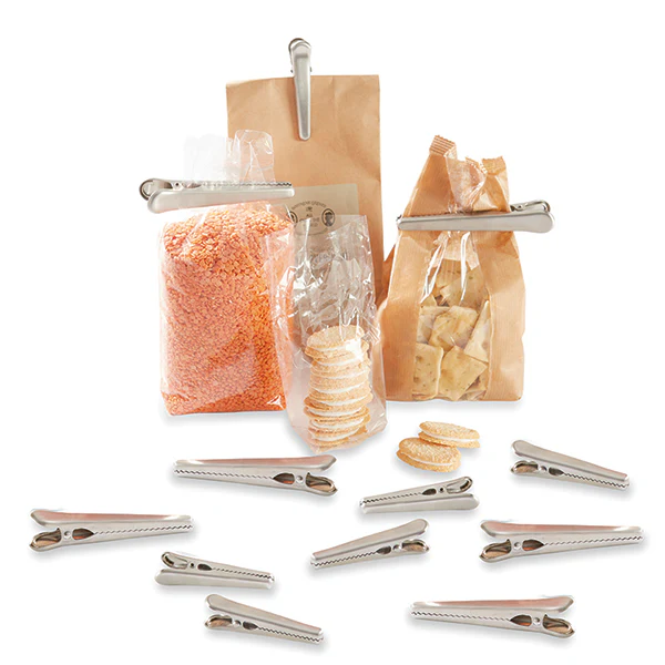 Lot 12 pinces Ă sachet en inox 8 et 11,5 cm Mathon - Image 2