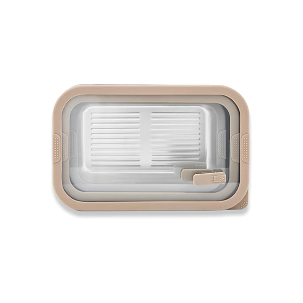 Lot 2 boîtes de conservation rectangulaires en inox avec couvercles en verre 700 ml et 1L compatibles micro-ondes Mathon - Image 2