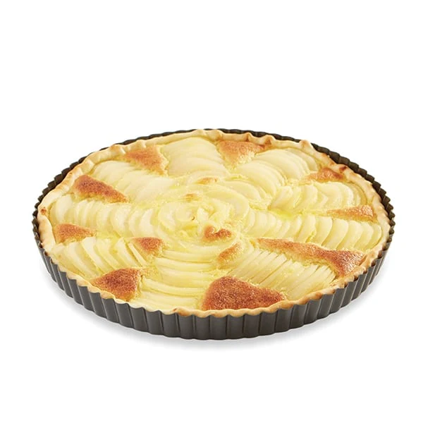 Lot 2 moules à tarte acier revêtu bords cannelés 24,5 et 28 cm Mathon - Image 3