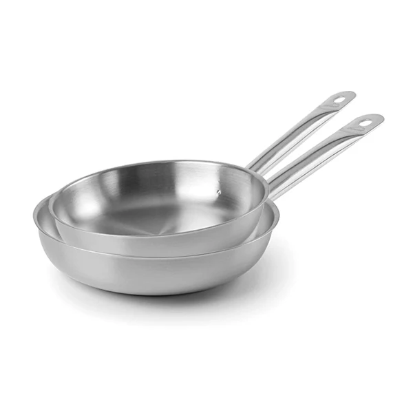 Lot 2 poĂȘles en inox Chef 24 et 28 cm Lacor
