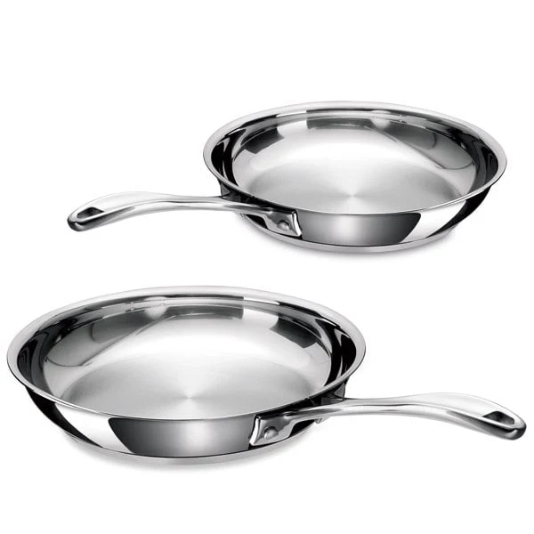 Lot 2 poĂȘles tout inox Chef 24 et 28 cm Beka