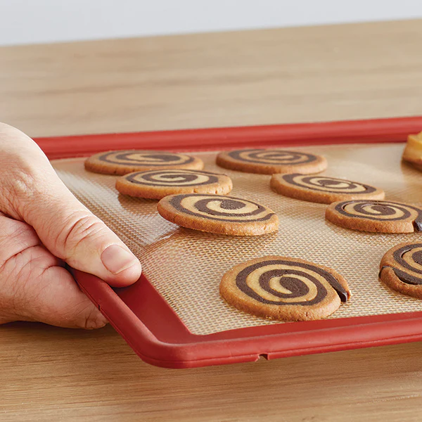 Lot 2 tapis plaque de cuisson en silicone et fibre de verre structure acier 39,7 x 29,5 cm  Mathon - Image 5