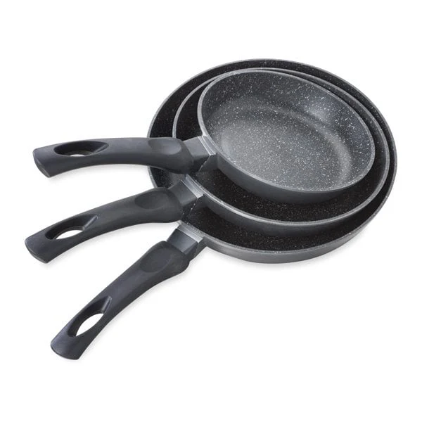 Lot 3 poĂȘles revĂȘtement Dur comme la pierre 20, 24 et 28 cm Mathon