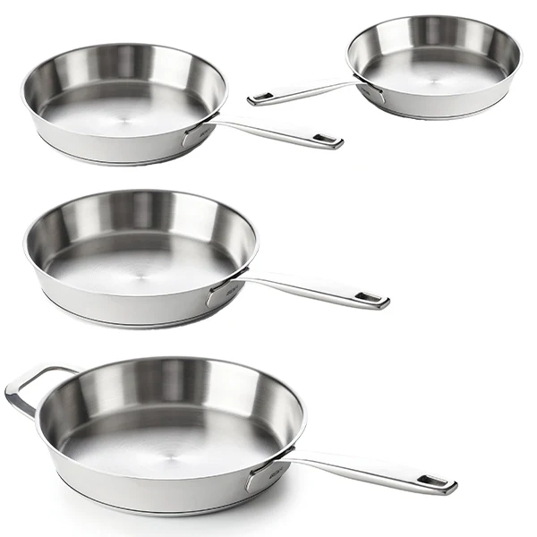 Lot 4 poĂȘles Ă frire tout inox Maestro 20, 24, 28 et 32 cm Beka