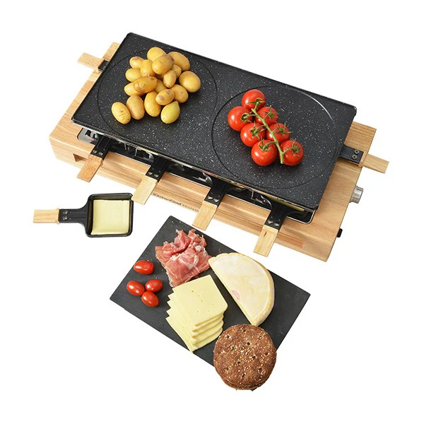 Lot appareil Ă raclette et appareil Ă fondue en bois Kitchen Chef Professional - Image 2