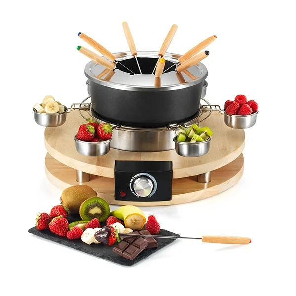Lot appareil Ă raclette et appareil Ă fondue en bois Kitchen Chef Professional - Image 4