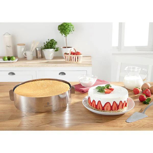 Lot cercle à trancher et cercle à gâteau extensibles inox Mathon - Image 3