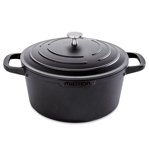Lot cocotte légÚre ronde fonte aluminium 24 cm 4,5 L et panier vapeur multidiamÚtre Mathon - Image 3