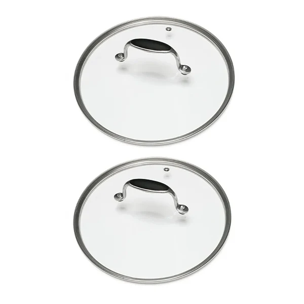 Lot de 2 couvercles en verre Excell'Inox 30 et 32 cm Mathon