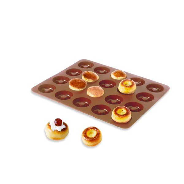 Lot de 2 Flexi'Plaques en silicone - 20 mini-muffins et 20 mini-savarins Mathon - Image 3