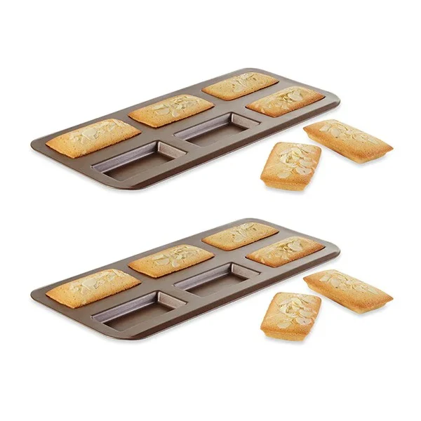 Lot de 2 plaques 6 financiers acier revêtu Gobel