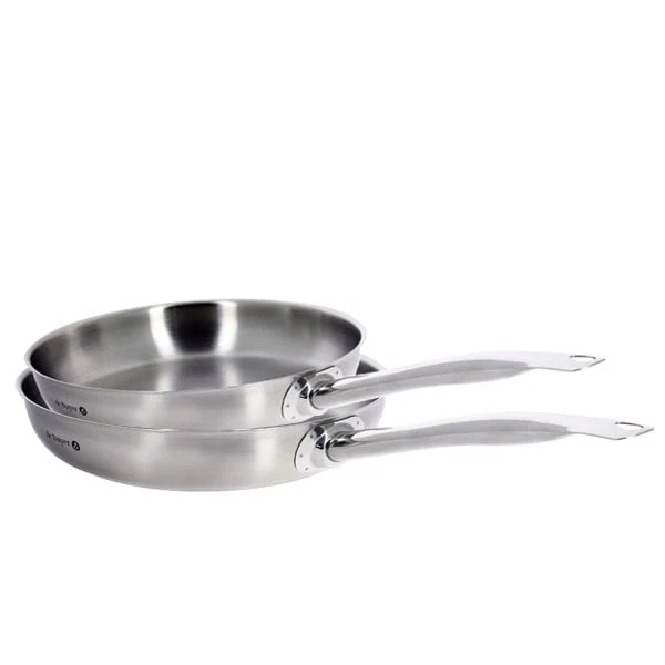 Lot 2 poĂȘles tout inox Prim'Appety 24 et 28 cm De Buyer