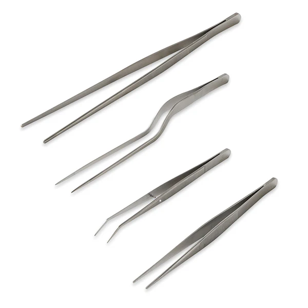 Lot de 4 pinces à dresser de précision et de 3 cercles de présentation avec poussoir en inox Mathon - Image 3