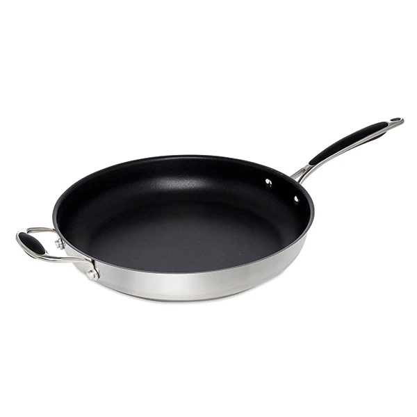 Lot 4 poêles inox antiadhérentes Excell'Inox 20, 24, 28 et 32 cm Mathon - Image 3
