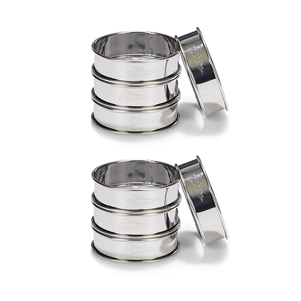 Lot de 8 cercles Ă tartes en inox 8cm Patisse