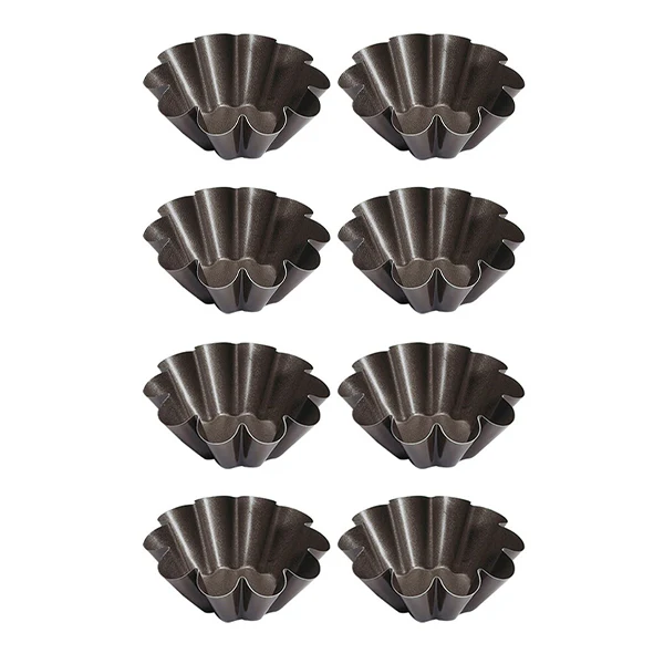 Lot de 8 moules à briochettes individuels 8cm Gobel
