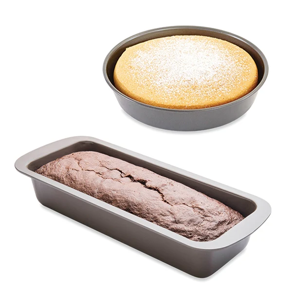 Lot moule à manqué rond 23 cm et cake 30 cm acier revêtement antiadhérent Mathon