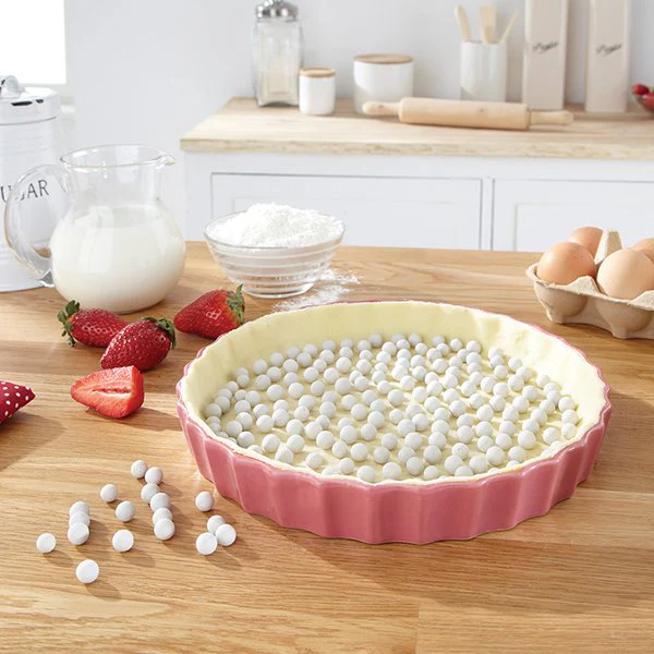 Lot Moule à tarte amovible 28 cm + Billes en céramique 600 g Mathon - Image 2