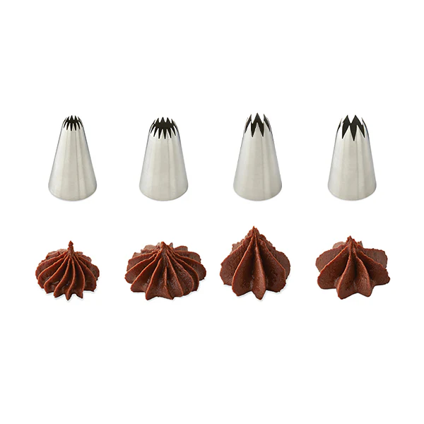 Lot plaque 12 mignardises micro-perforée en acier antiadhérent 29 x 22 cm avec rouleau de 24 poches pùtissiÚres jetables et coffret de 12 douilles inox Mathon - Image 5