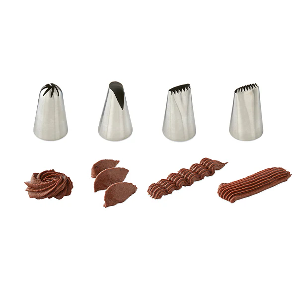 Lot plaque 12 mignardises micro-perforée en acier antiadhérent 29 x 22 cm avec rouleau de 24 poches pùtissiÚres jetables et coffret de 12 douilles inox Mathon - Image 6