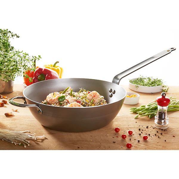 Lot poêle 28 cm et sauteuse paysanne 32 cm acier Minéral B De Buyer - Image 2
