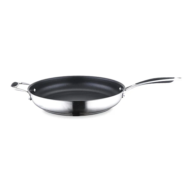 Lot poĂȘle inox antiadhĂ©rent et couvercle verre 32 cm Excell'Inox Mathon - Image 2