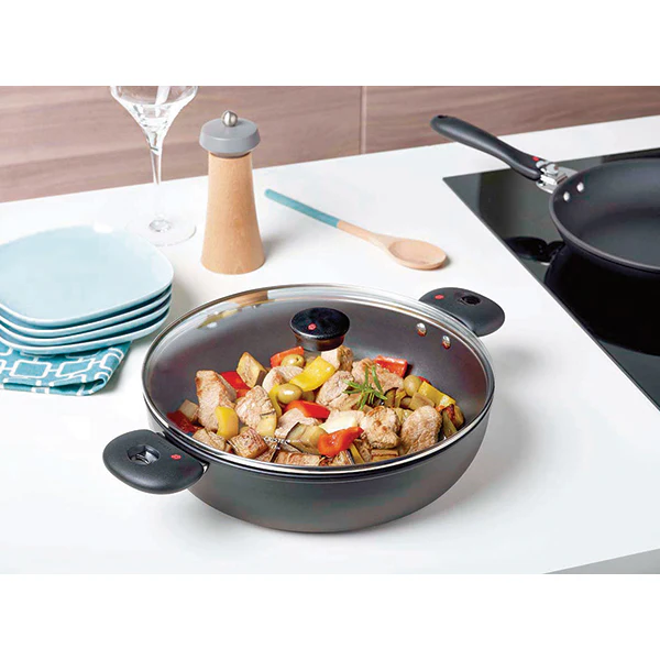 Lot sauteuse Cookway 24cm avec poignée, anse et couvercle Cristel - Image 2