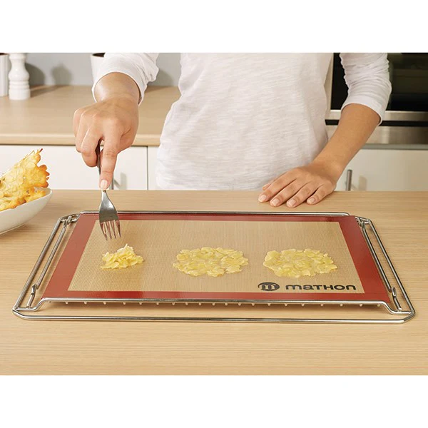 Lot Volette rectangulaire en inox avec tapis de cuisson en silicone Mathon - Image 6