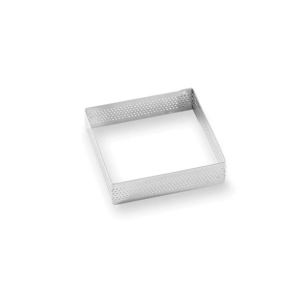 Cadre à tarte perforé en inox carré 8 cm Mathon - Image 2