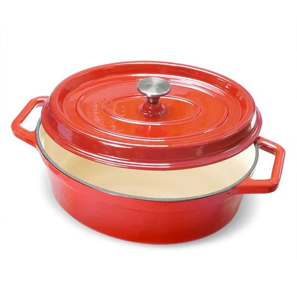 Cocotte en fonte ovale 33 cm 6 L rouge Mathon - Image 3