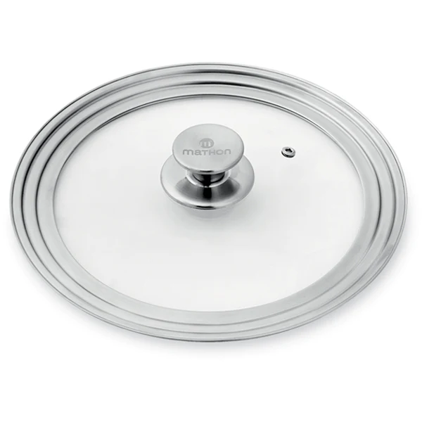 Couvercle en verre et inox multidiamètre 28, 30 et 32 cm  Mathon